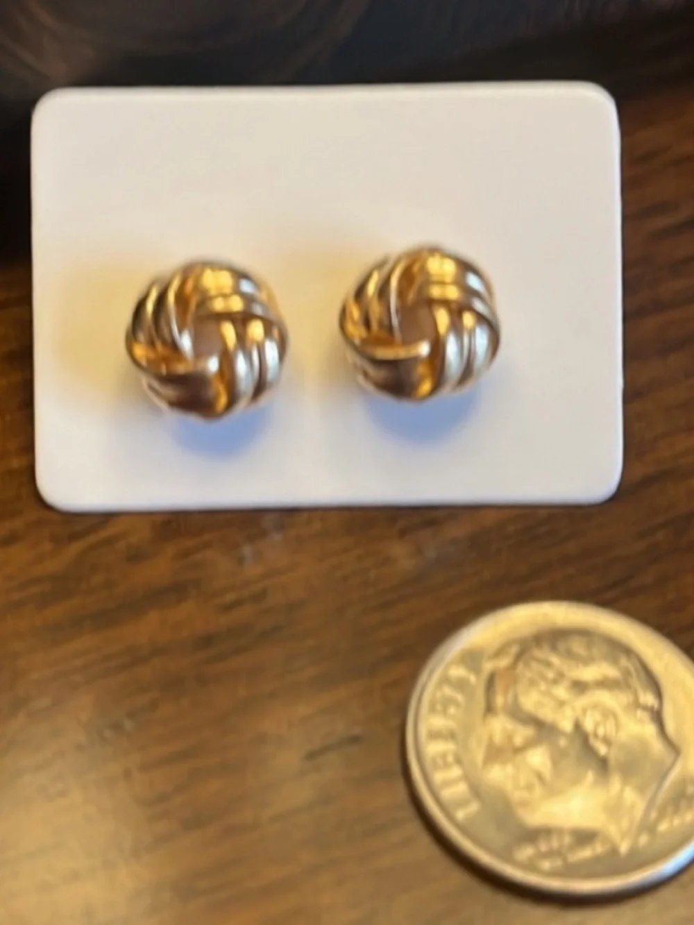 Gold Love Knot Stud Earrings